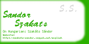 sandor szakats business card