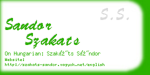 sandor szakats business card